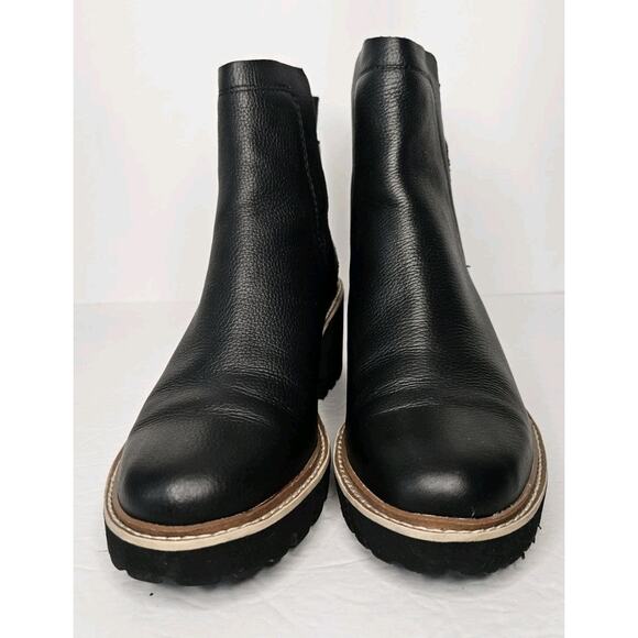 Dolce Vita Women's Huey Chelsea Boot Black Leather 9.5 M Ankle Booties Pull On - Picture 5 of 9